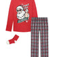 Max & Olivia Little Boy's Long Pajama T-shirt and Pants 2 Piece Set with Socks Red Size Small