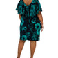 Connected Women's Printed Popover Sheath Dress Green Size 20W