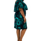 Connected Women's Printed Popover Sheath Dress Green Size 20W