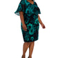 Connected Women's Printed Popover Sheath Dress Green Size 20W