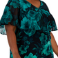 Connected Women's Printed Popover Sheath Dress Green Size 20W