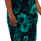 Connected Women's Printed Popover Sheath Dress Green Size 20W