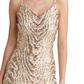 Connected Junior's Sequined Double v Neck Mini Dress Yellow Size Medium