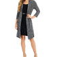 Connected Women's 3/4 Sleeve Belted Jacket Dress Gray Size 6