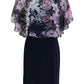 Connected Women's Floral Print Caped Chiffon Dress Pink Size 8