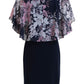 Connected Women's Floral Print Caped Chiffon Dress Pink Size 8