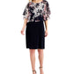 Connected Women's Floral Print Caped Chiffon Dress Pink Size 8