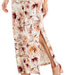 Connected Women's Floral Sleeveless V Neck Maxi Cocktail Dress Brown Size 4