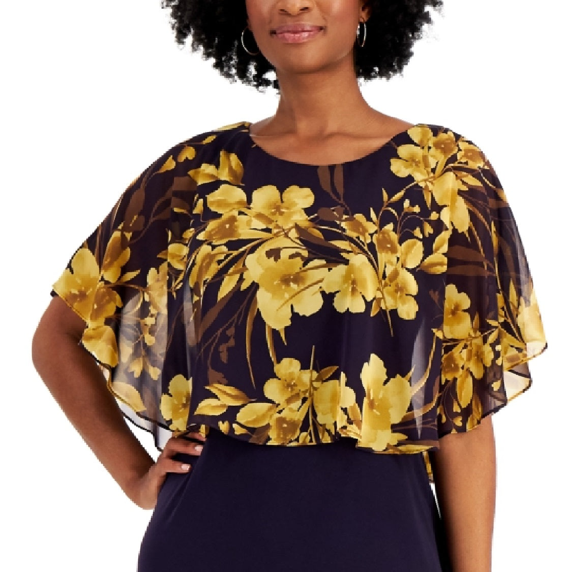 Connected Women's Popover Sheath Dress Yellow Size 10Petite