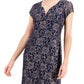 Connected Women's Printed Lace Gown Blue Size 10