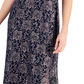 Connected Women's Printed Lace Gown Blue Size 16