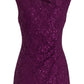 Connected Apparel Women's Sequined Lace Cutout Sheath Dress Purple Size 16