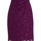 Connected Apparel Women's Sequined Lace Cutout Sheath Dress Purple Size 16