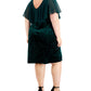 Connected Women's Sleeveless V Neck Knee Length Party Sheath Dress Green Size 18W