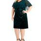 Connected Women's Sleeveless V Neck Knee Length Party Sheath Dress Green Size 18W