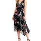 Connected Women's Chiffon Floral Print Dress Black Size 6