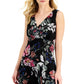 Connected Women's Chiffon Floral Print Dress Black Size 16
