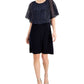 Connected Women's Metallic Threaded Cape Dress Blue Size 12Petite