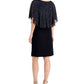 Connected Women's Metallic Threaded Cape Dress Blue Size 12Petite