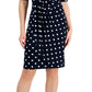 Connected Women's Dot Print Side Tab Sheath Dress Blue Size 12Petite
