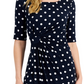 Connected Women's Dot Print Side Tab Sheath Dress Blue Size 12Petite