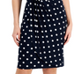 Connected Women's Dot Print Side Tab Sheath Dress Blue Size 12Petite