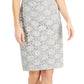 Connected Women's Sequin Embellished Lace Sheath Dress Gray Size 12Petite