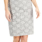 Connected Women's Sequin Embellished Lace Sheath Dress Gray Size 12Petite