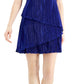 Connected Women's Tiered Pleated Sheath Dress Blue Size 12Petite