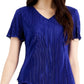 Connected Women's Tiered Pleated Sheath Dress Blue Size 12Petite