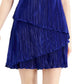Connected Women's Tiered Pleated Sheath Dress Blue Size 12Petite
