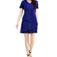 Connected Women's Tiered Pleated Sheath Dress Blue Size 12Petite