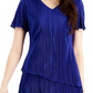 Connected Women's Tiered Pleated Sheath Dress Blue Size 12Petite