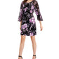 Connected Women's Chiffon Sleeve Sheath Dress Purple Size 6 Petite