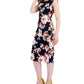 Connected Women's Floral Print Midi Dress Blue Size 4