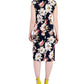 Connected Women's Floral Print Midi Dress Blue Size 16