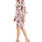 Connected Women's 3/4 Sleeve Sheath Dress Red Size 8 Petite