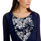 Connected Women's 2 Pc Printed Chiffon Jacket Dress Blue Size 6