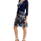 Connected Women's 2 Pc Printed Chiffon Jacket Dress Blue Size 8