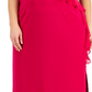 Connected Women's Zippered Short Sleeve V Neck Full Length Evening Sheath Dress Pink Size 24W