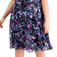 Connected Women's Chiffon Fit & Flare Dress Blue Size 20W