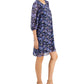 Connected Women's Floral Print A Line Dress Blue Size 6