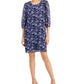 Connected Women's Floral Print A Line Dress Blue Size 6