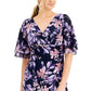 Connected Women's Short Sleeve Tiered Sheath Dress Blue Size 6Petite