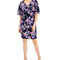 Connected Women's Short Sleeve Tiered Sheath Dress Blue Size 6Petite