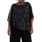 Connected Women's Asymmetrical Overlay Jumpsuit Black Size 18W