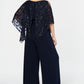 Connected Women's Asymmetrical Overlay Jumpsuit Black Size 20W