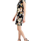 Connected Women's Printed Cap Sleeve Scuba Crepe Dress Pink Size 8Petite