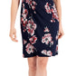 Connected Women's Cap Sleeve Side Tab Sheath Dress Blue Size 4Petite
