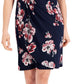 Connected Women's Cap Sleeve Side Tab Sheath Dress Blue Size 4Petite